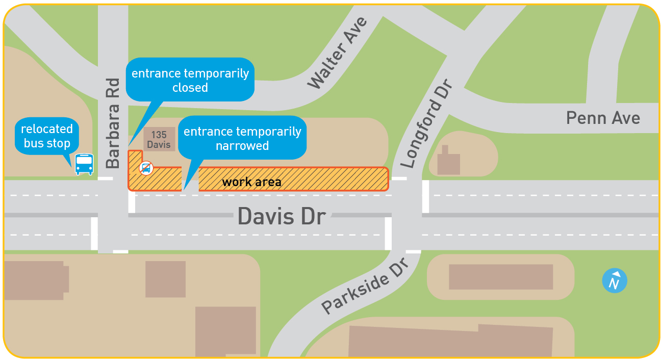 change to accessing Bolton Avenue from Davis Drive – Friday, March 6