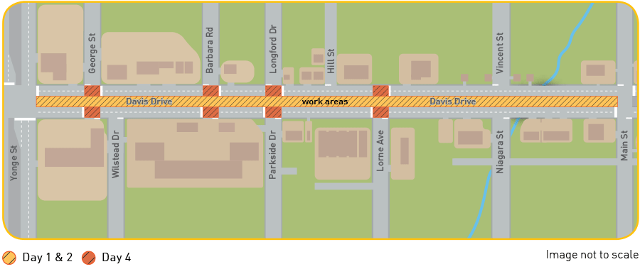 Map: rapidway and intersection paving