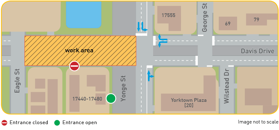 Map: paving the west side of the Yonge intersection