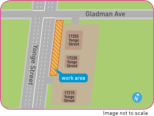 Map: gas main installation continues along Yonge Street